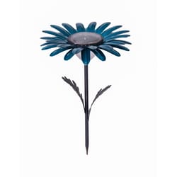 Desert Steel Teal Steel 18 in. H X 11.5 in. W Daisy Solar Garden Stake