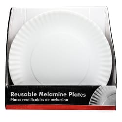 Chef Craft White Melamine Paper-look Dinner Plate 10 in. D 24 pc