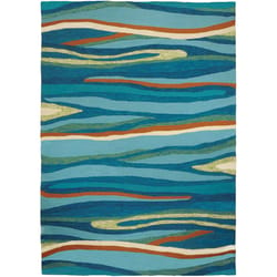 Homefires 5 ft. W X 7 ft. L Multi-Color Ocean Waves Polypropylene Area Rug