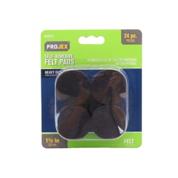 Projex Felt Self Adhesive Protective Pad Brown Round 1-1/2 in. W 16 pk