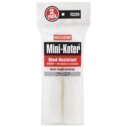 Wooster Mini-Koter Fabric 6 in. W X 1/2 in. Mini Paint Roller Cover 2 pk
