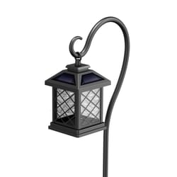 Feit 4 in. Solar Power Metal Square Coach Lantern Black Solar Lantern