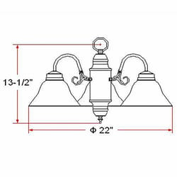 Design House Millbridge Satin Nickel 3 lights Chandelier