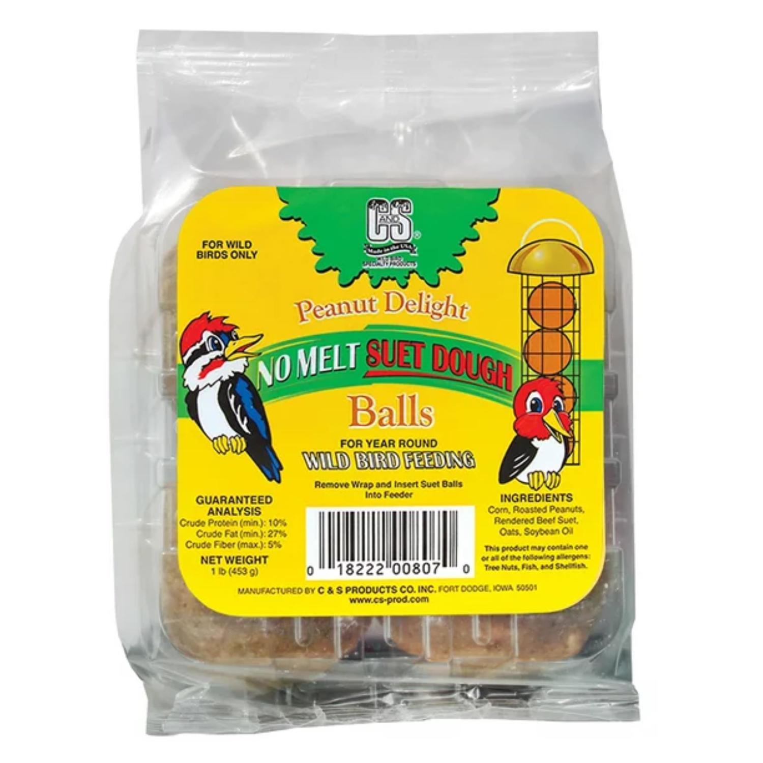 C&S Suet Balls All Wild Birds Peanut Dough 1.05 lb Mfr 100214231 Ace