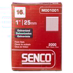 Senco 1 in. L X 16 Ga. Straight Strip Galvanized Finish Nails 2,000 pk