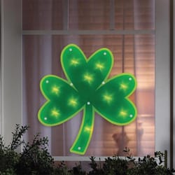 Impact Innovations St. Patricks Day Lighted Shimmer Shamrock Glass/Plastic 1 pk