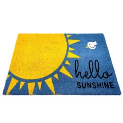 First Concept 18 in. W X 30 in. L Multicolored Hello Sunshine Coir Door Mat