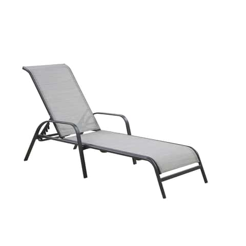 Living Accents Roscoe Black Steel Frame Sling Chaise Lounge Ace