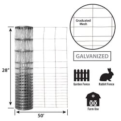 Garden Craft 28 in. H X 50 ft. L Galvanized Steel Welded Wire Fence