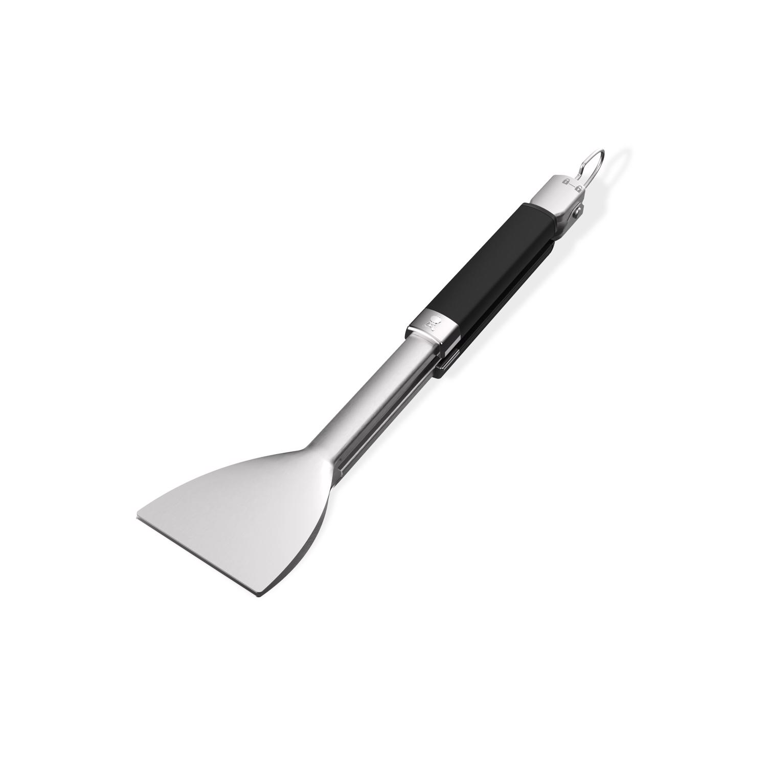 Weber Flat Grip Stainless Steel Black/Silver Grill Tongs 1 pc