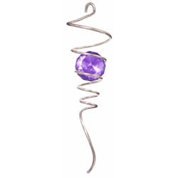 Spinfinity Designs Multi-color Stainless Steel 11 in. Silver Purple Tail Outdoor Spinner