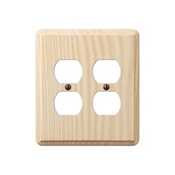 Amerelle Contemporary Unfinished Beige 2 gang Ash Wood Duplex Wall Plate 1 pk