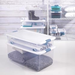 Sterilite 106 qt Clear Latch Storage Box 13 in. H X 18.75 in. W X 33.875 in. D Stackable