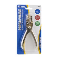 Bazic Products 5 Sheet Capacity Single Hole Paper Punch Silver