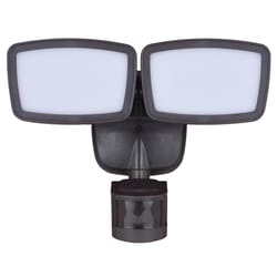 Dualux Motion-Sensing Hardwired LED Bronze Security Floodlight