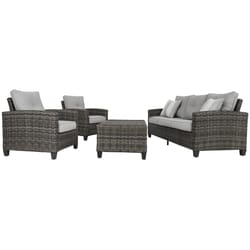 Signature Design by Ashley Cloverbrooke 4 pc Gray Aluminum Casual Conversation Set Gray