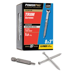 HILLMAN Power Pro No. 8 X 3 in. L Star Coarse Trim Screws 97 pk