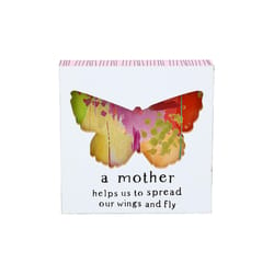 Pavilion Celebrating You 0.9 in. H X 4.4 in. W X 4.4 in. L Bright Multicolored MDF Butterfly Plaque