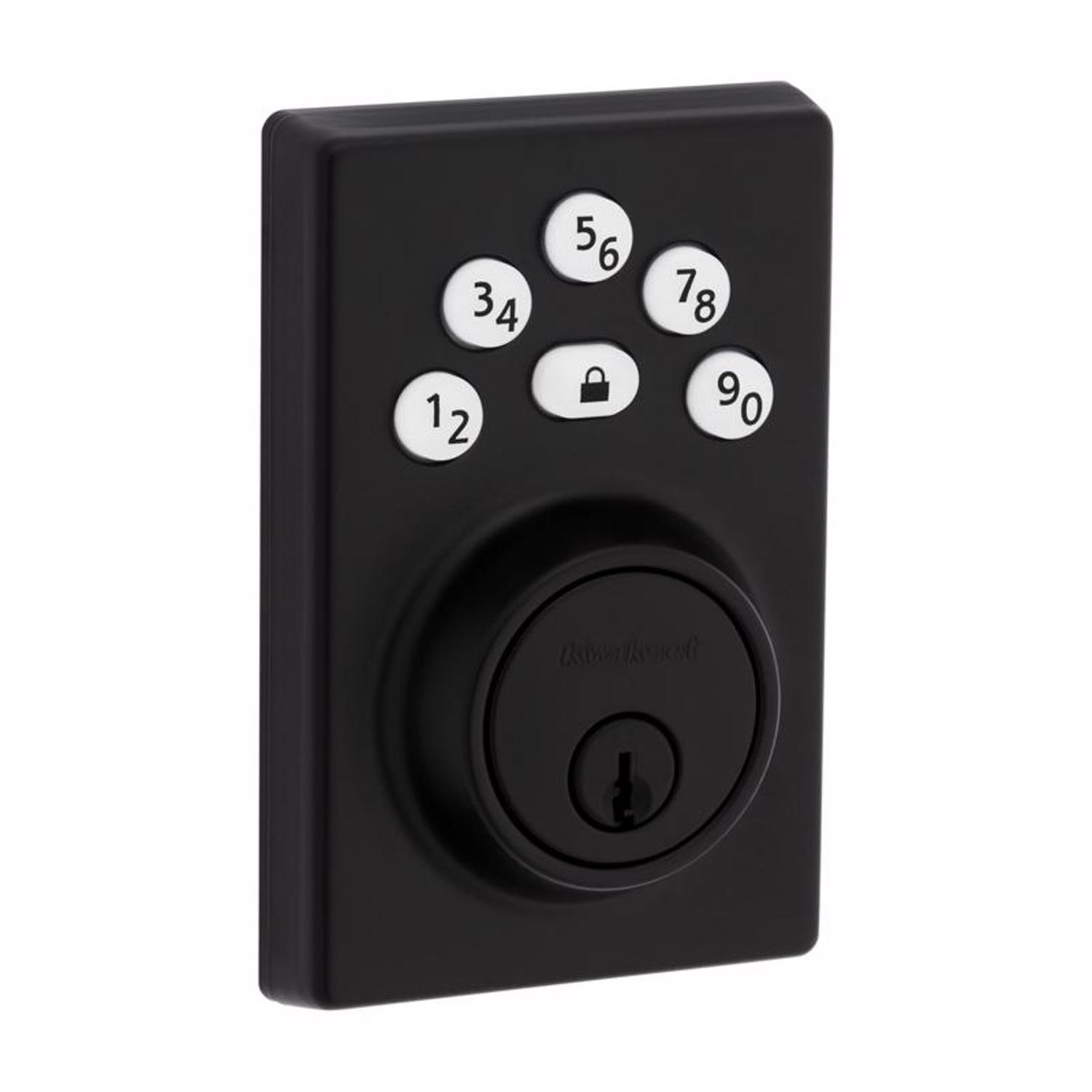 Photos - Access Control System ZINC Kwikset Powerbolt Matte Black  Electronic Deadbolt 992400-005 