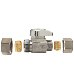 BrassCraft 1/4 in. Compression X 1/2 in. Compression Brass Shut-Off Valve