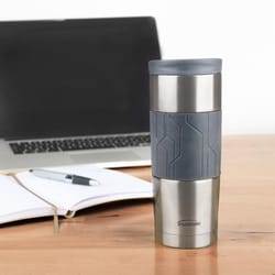 Trudeau 16 oz Silver/Black BPA Free Vacuum Insulated Tumbler