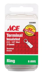 Ace Ring Terminal Red 3 pk