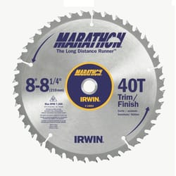Irwin Marathon 8-1/4 in. D X 5/8 in. Carbide Miter and Table Saw Blade 40 teeth 1 pk