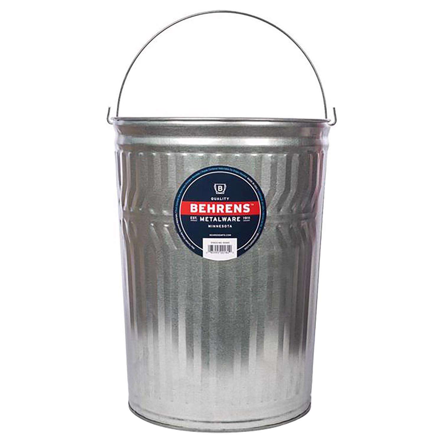 Behrens 20 gal Gray Galvanized Steel Garbage Can Animal Proof/Animal