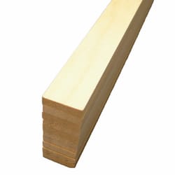 Midwest Products .25 in. X 1 in. W X 2 ft. L Basswood Strip #2/BTR Premium Grade