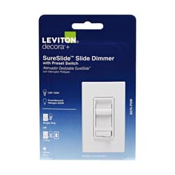 Leviton Decora SureSlide White 600 W Preset Slide Dimmer Switch 1 pk