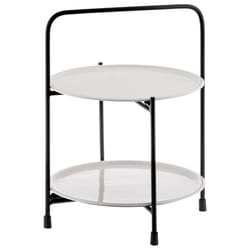 Karma 15.25 in. H X 11.5 in. L Black/White Metal Tray Stand