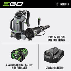 EGO Power+ LB6003 145 mph 600 CFM 56 V Battery Backpack Leaf Blower Kit (Battery &amp; Charger) W/ 7.5 AH BATTERY