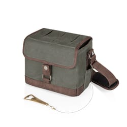 Picnic Time Legacy Khaki/Brown Cotton Tote Bag 6 - 12Oz. Cans