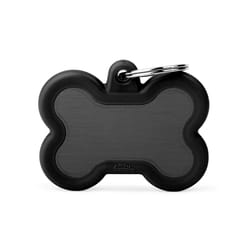 MyFamily Hushtag Black Bone Aluminum Dog Pet Tags Medium