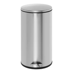 Honey-Can-Do 7.93 gal Silver Stainless Steel Step-On Trash Can