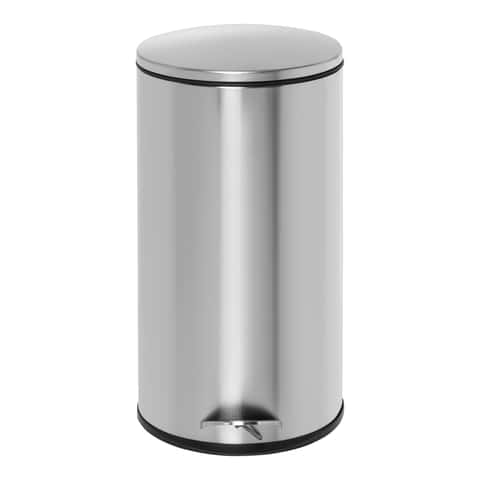 Honey-Can-Do Set of Stainless Steel Step Trash Cans with Lid