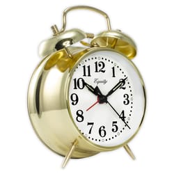 La Crosse Technology Equity 2.25 in. Gold Twin Bell Alarm Clock Analog