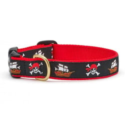 Up Country Black Pirate Nylon Dog Collar Medium