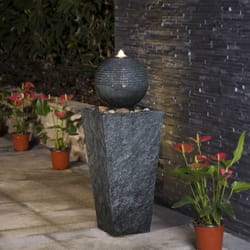 Glitzhome Polyresin Gray 31.69 in. H Fountain