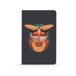 Denik 5 in. W X 8 in. L Sewn Bound Black Cosmic Moth Notebook