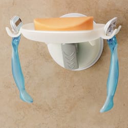Safe-er-Grip Bright White Plastic Soap Dish