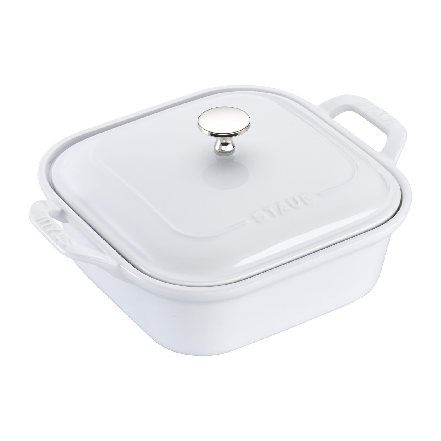 Zwilling J.A Henckels Staub Ceramic Baking Pan With Lid White Sansujyuku sansujyuku.com
