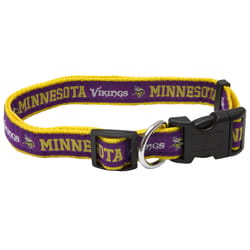 Pets First Team Colors Minnesota Vikings Nylon Dog Collar Small