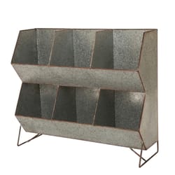 Glitzhome 20.67 in. H X 24.02 in. W X 7.87 in. D Gray Metal Decorative Wall Shelf