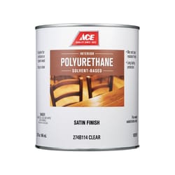 Ace Satin Clear Solvent-Based Polyurethane Wood Finish 1 qt