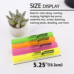 Bazic Products Fluorescent Neon Color Assorted Chisel Tip Highlighter 3 pk