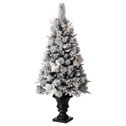 Glitzhome 4 ft. Pencil LED 100 ct Pine Artificial Christmas Tree
