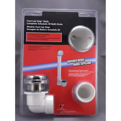 Keeney Foot Lok Stop 1-1/2 in. D Brushed Plastic Bath Drain