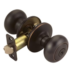 Design House Cambridge Transitional Oil Rubbed Bronze Keyed Entry Door Knob 1-3/4 in.