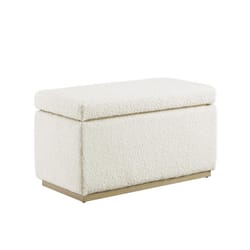 Linon Home Decor Stella Natural Sherpa Fabric Modern Ottoman 1 pk